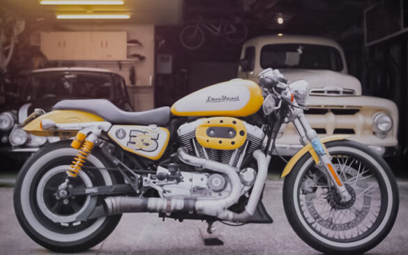 Yellow Harley-Davidson Cafe Racer Custom