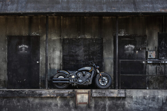 Indian Scout Bobber Custom Gold Black Jack Daniel's [Distance Shot]