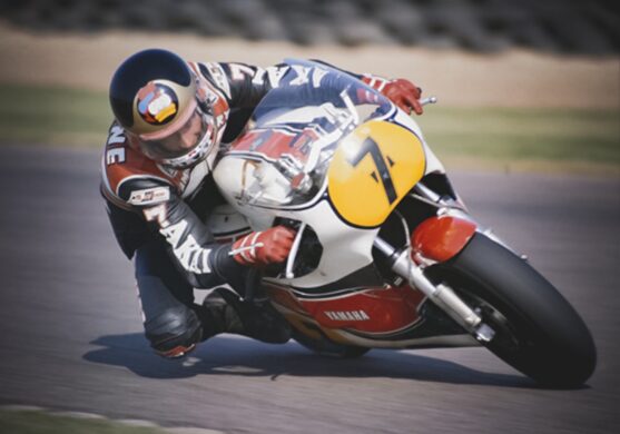 Barry Sheene in Action on GP Motorcycle