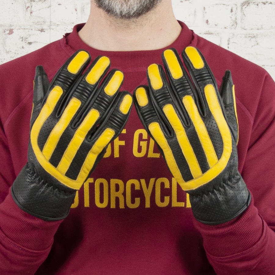 Retro Motorcycle Gloves Yellow & Tan » Renchlist