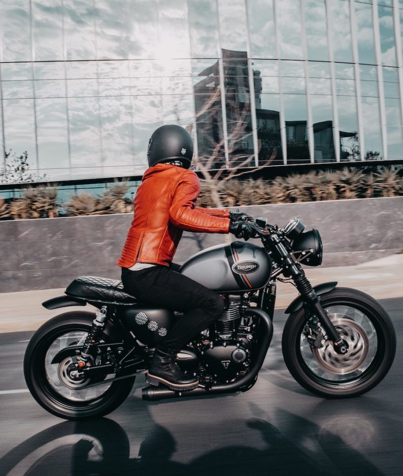 Bonneville T120 Custom riding through Johannesburg South Africa