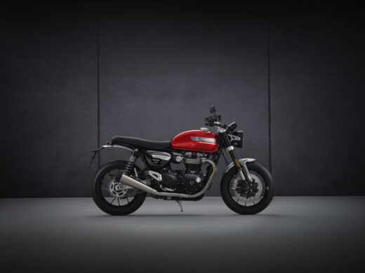 Red Triumph Speed Twin 2021 right-hand-side