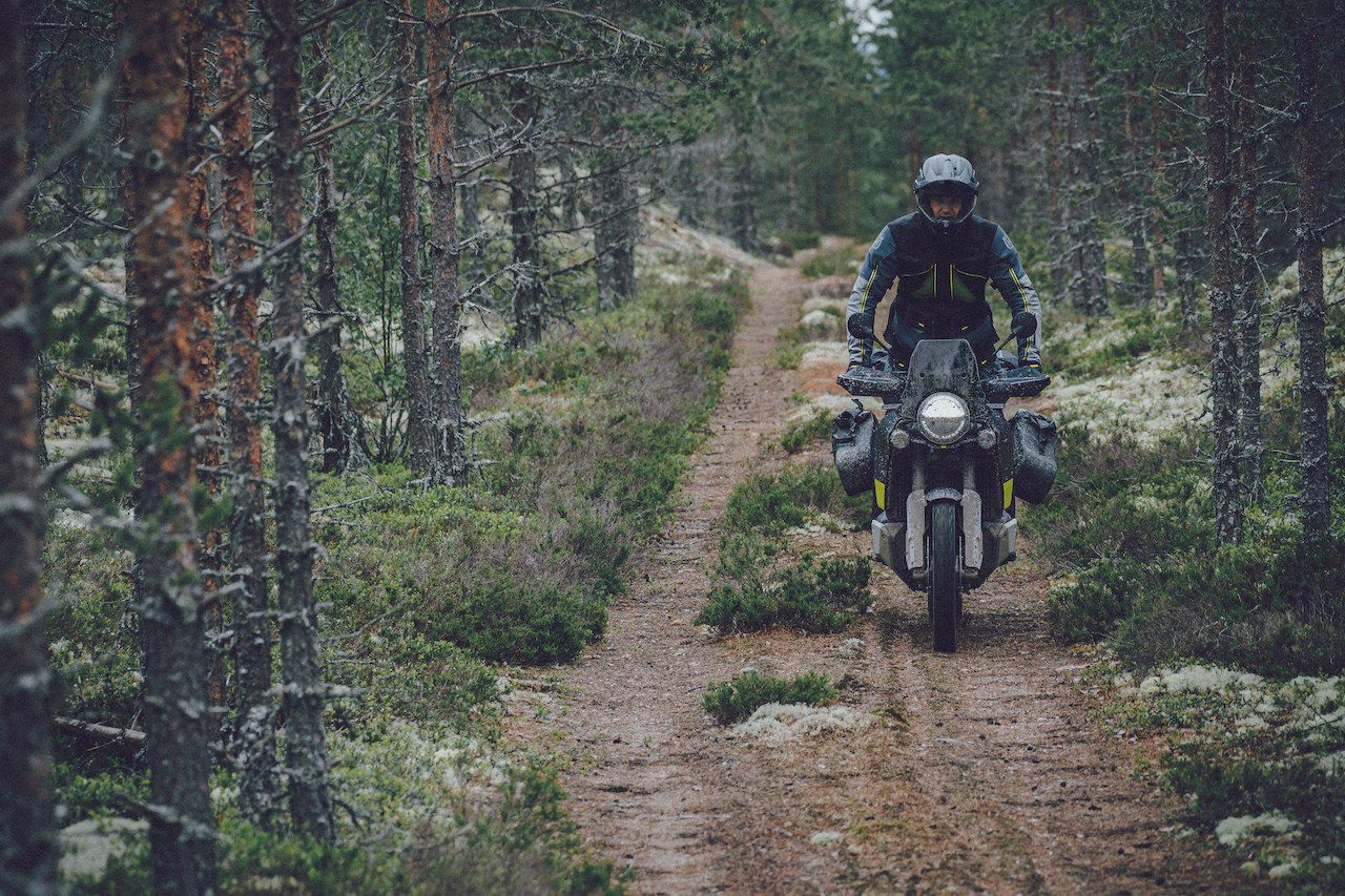 Husqvarna Norden 901 on a single woodland track