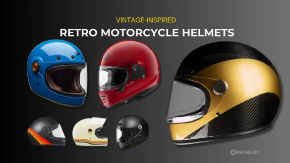 Collage of the best retro motorcycle helmets