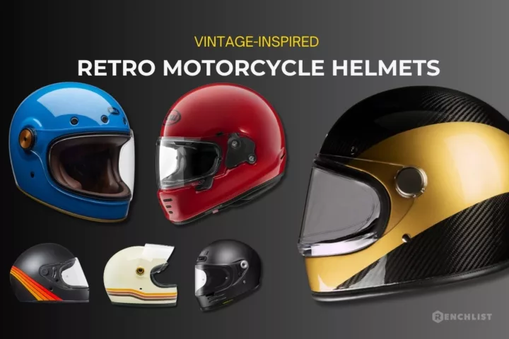 Collage of the best retro motorcycle helmets