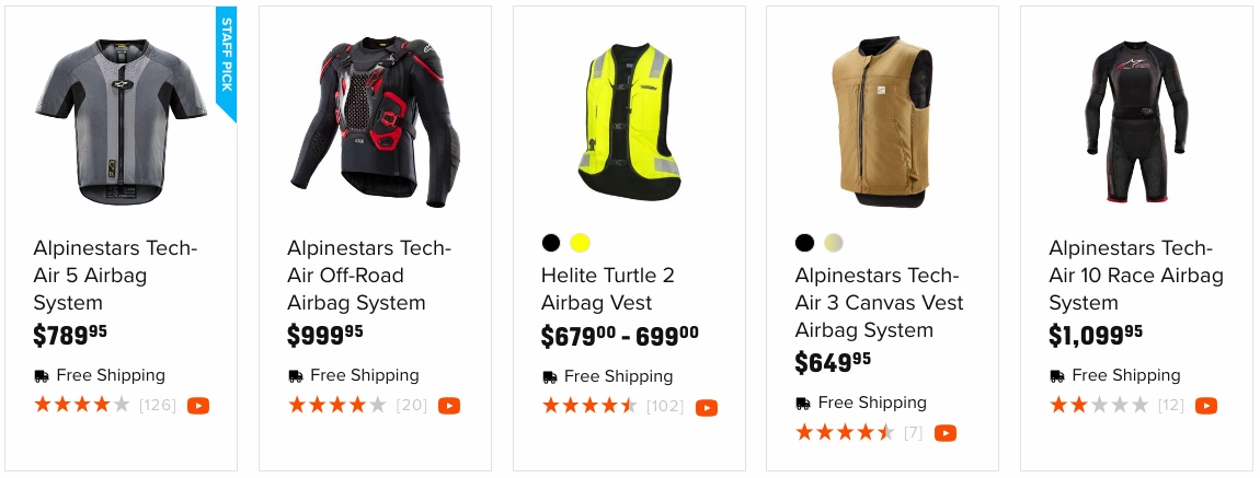 Ride Safer with Affordable Motorcycle Airbag Vests, Jackets & Race Suits 9 Shop All Airbags