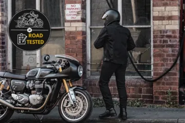 Rider wearing Pando Moto Air Tate Jacket Review
