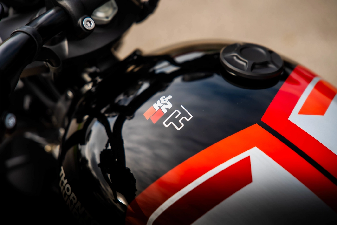 K&N x Thornton Hundred Triumph Bobber - £30,000, Custom Motorcycle Giveaway 8 K&N Thornton Hundred Custom Triumph Bobber decal