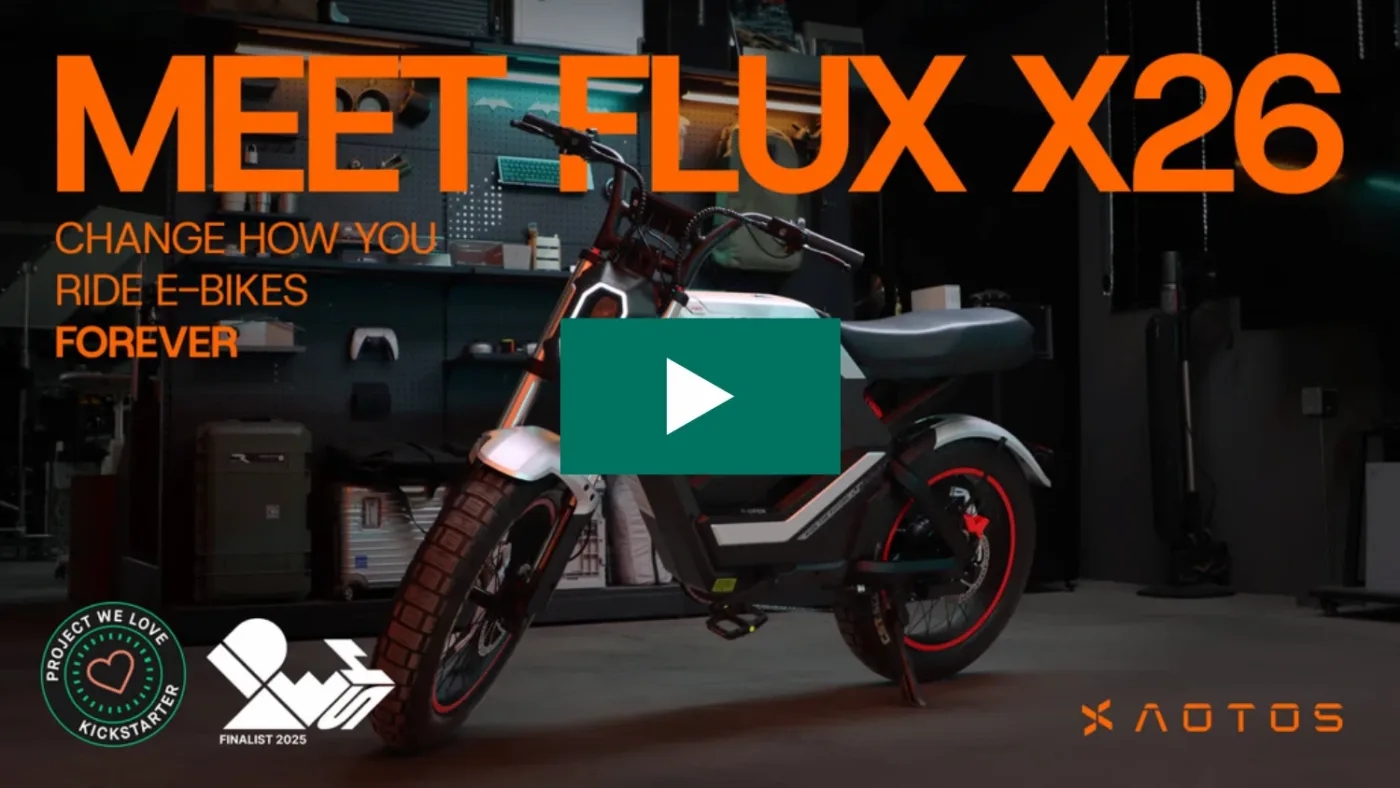 The Demise of the Pedelec? Why AOTOS is Betting Big on its 'Human Mobility Robot' 5 Kickstarter - AOTOS FLUX X26 in the garage
