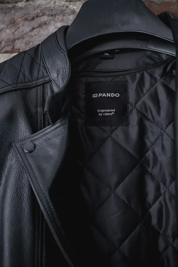 Pando Moto Twin Leather Jacket Review - Road Tested over 620 miles: Looks and Excellent Performance 32 Engineered by riders slogan on the removable thermal lining
