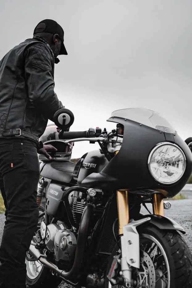 Pando Moto Twin Leather Jacket Review - Road Tested over 620 miles: Looks and Excellent Performance 21 Nate Kwarteng wearing Pando Moto Twin Leather motorcycle jacket