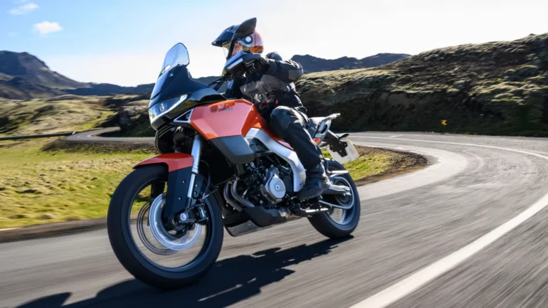 Norton Atlas Apex in Sinopia Orange in Iceland
