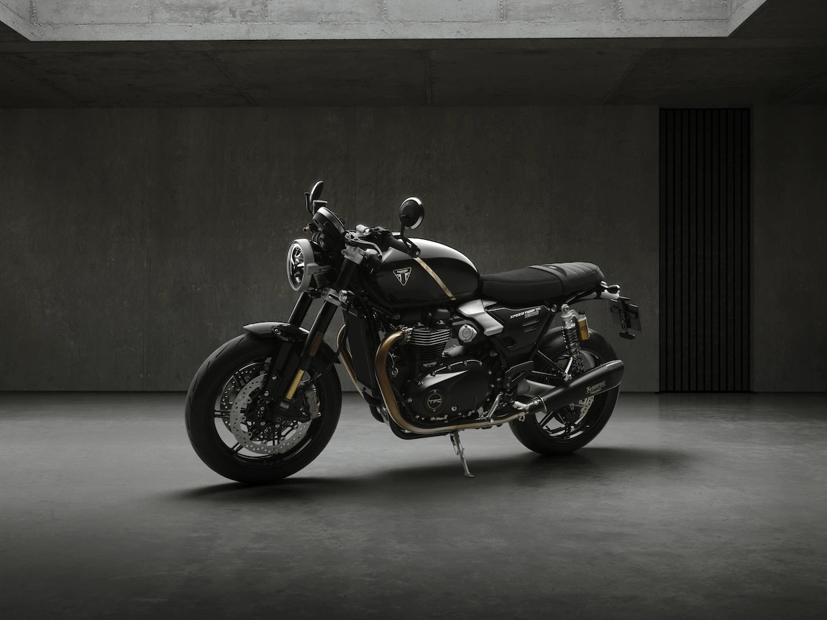 Bought Not Built: Speed Twin TFC - Triumph's Fifth Factory Custom 17 TFC front left-hand-side against industrial concrete backdrop