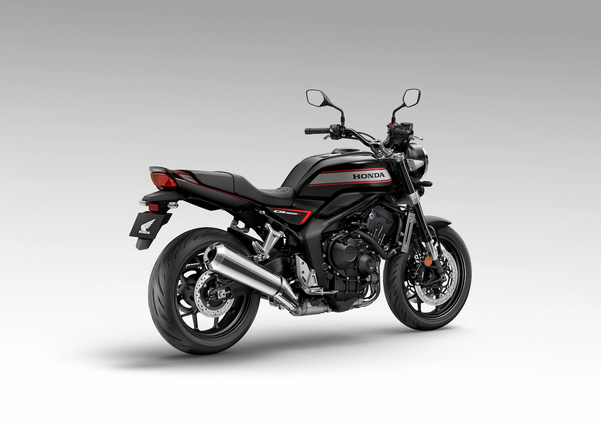 What is the New Honda Retro Style Motorcycle? 13 Honda CB1000F in Graphite Black rear rhs side angle
